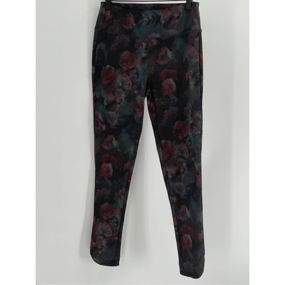 Soft‎ Surroundings Legging Pants Women Size XS Floral Black High Rise Runs Large